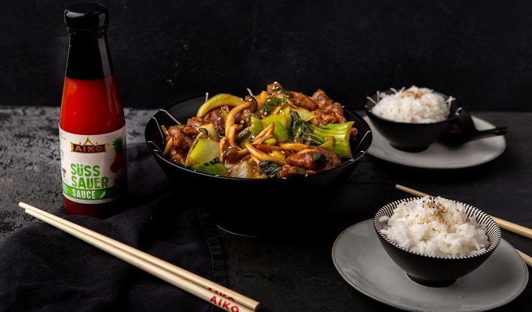 Rezept Rindfleischwok mit Pilzen und Pak Choi